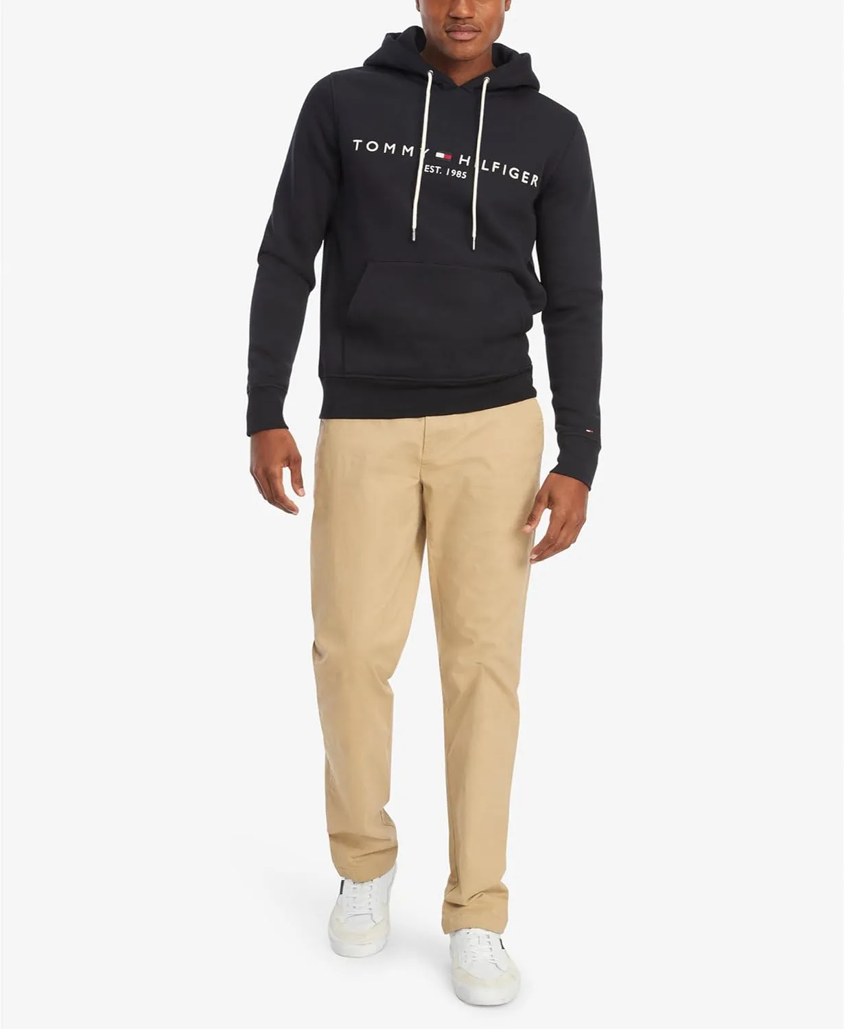 Tommy Hilfiger Men's Medium Weight Fleece Hoodie Sweatshirt with Embroidered Logo, Also Available in Big & Tall