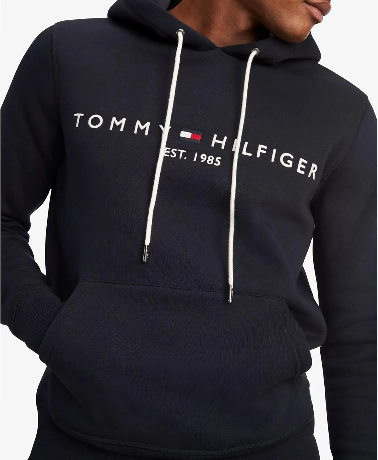 Tommy Hilfiger Men's Medium Weight Fleece Hoodie Sweatshirt with Embroidered Logo, Also Available in Big & Tall