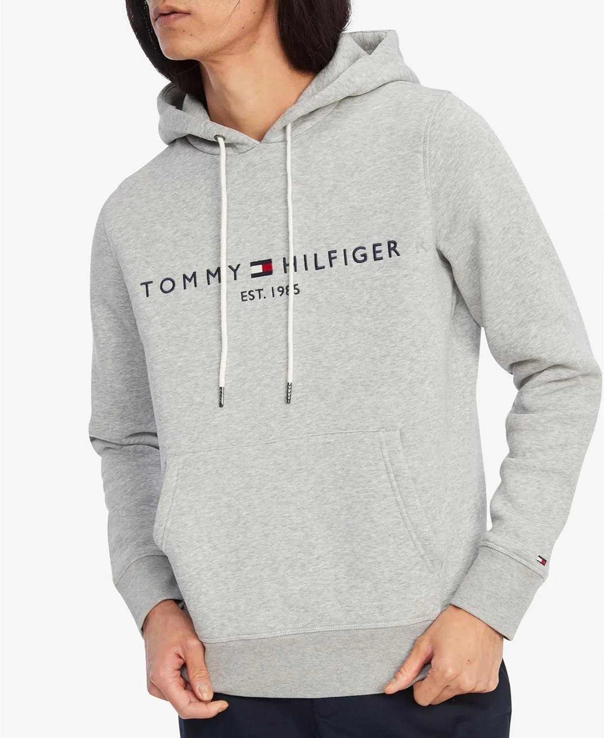 Tommy Hilfiger Men's Medium Weight Fleece Hoodie Sweatshirt with Embroidered Logo, Also Available in Big & Tall