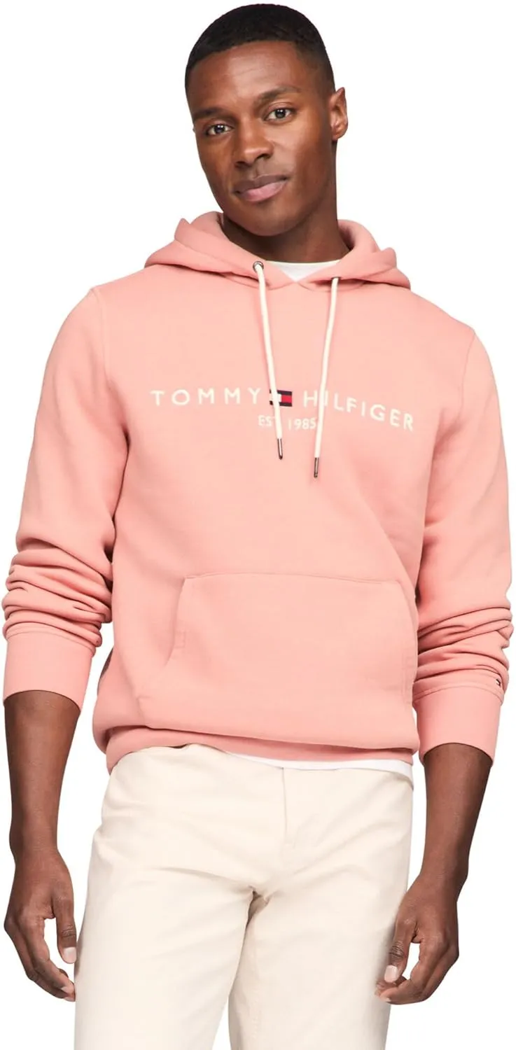 Tommy Hilfiger Men's Medium Weight Fleece Hoodie Sweatshirt with Embroidered Logo, Also Available in Big & Tall