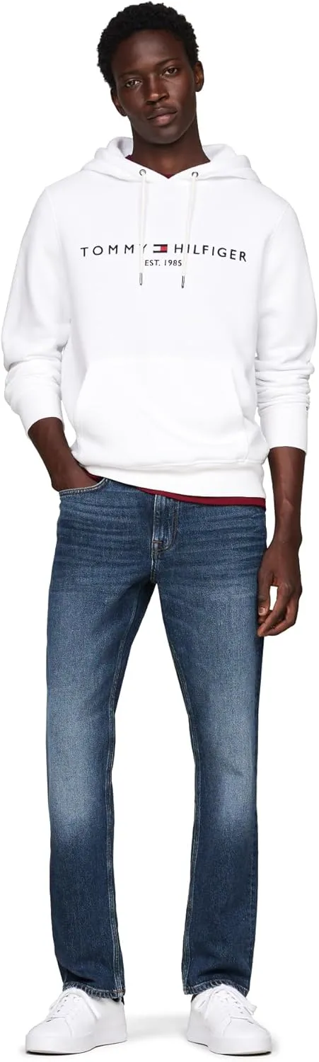 Tommy Hilfiger Men's Medium Weight Fleece Hoodie Sweatshirt with Embroidered Logo, Also Available in Big & Tall