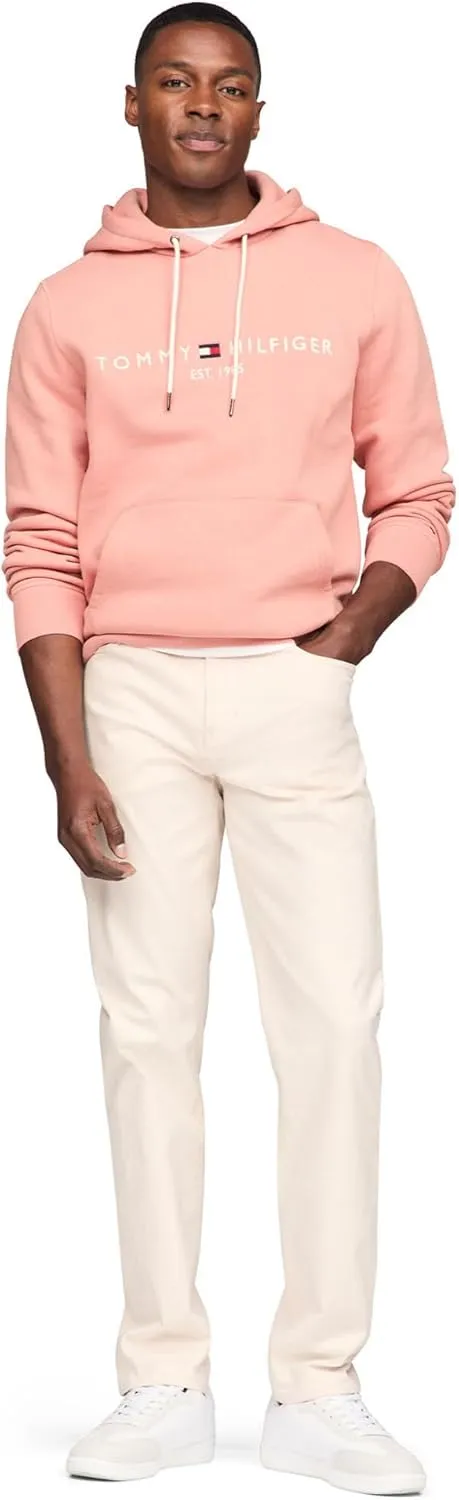 Tommy Hilfiger Men's Medium Weight Fleece Hoodie Sweatshirt with Embroidered Logo, Also Available in Big & Tall