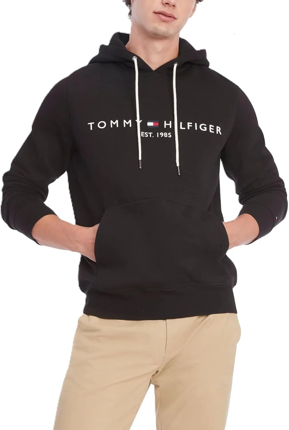 Tommy Hilfiger Men's Medium Weight Fleece Hoodie Sweatshirt with Embroidered Logo, Also Available in Big & Tall