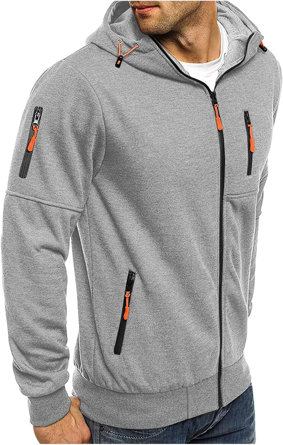 TUQIDEWU Mens Zip Up Hoodie, Casual Hoodies for Men with Zip Pockets Full Zip Long Sleeve Pullover Sports Hooded Jackets 2025
