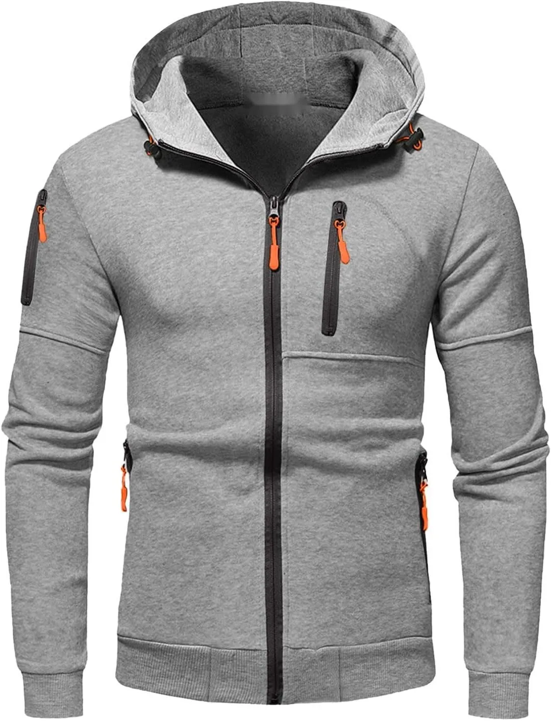TUQIDEWU Mens Zip Up Hoodie, Casual Hoodies for Men with Zip Pockets Full Zip Long Sleeve Pullover Sports Hooded Jackets 2025