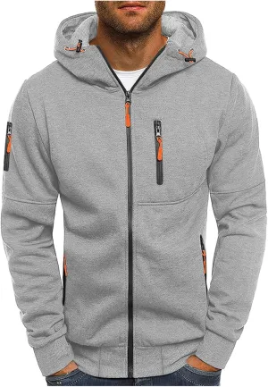 TUQIDEWU Mens Zip Up Hoodie, Casual Hoodies for Men with Zip Pockets Full Zip Long Sleeve Pullover Sports Hooded Jackets 2025