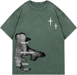 Verdusa Men's Letter Graphic Drop Shoulder T Shirts Casual Round Neck Tee Top