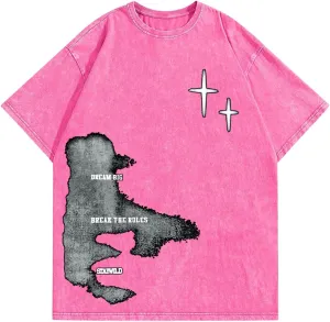 Verdusa Men's Letter Graphic Drop Shoulder T Shirts Casual Round Neck Tee Top