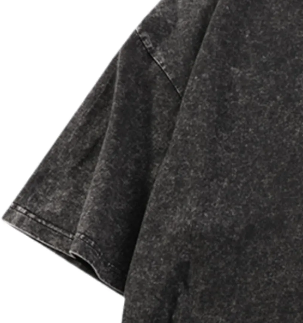 Washed T-Shirt, Charcoal Gray, Oversized Fit