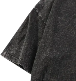Washed T-Shirt, Charcoal Gray, Oversized Fit