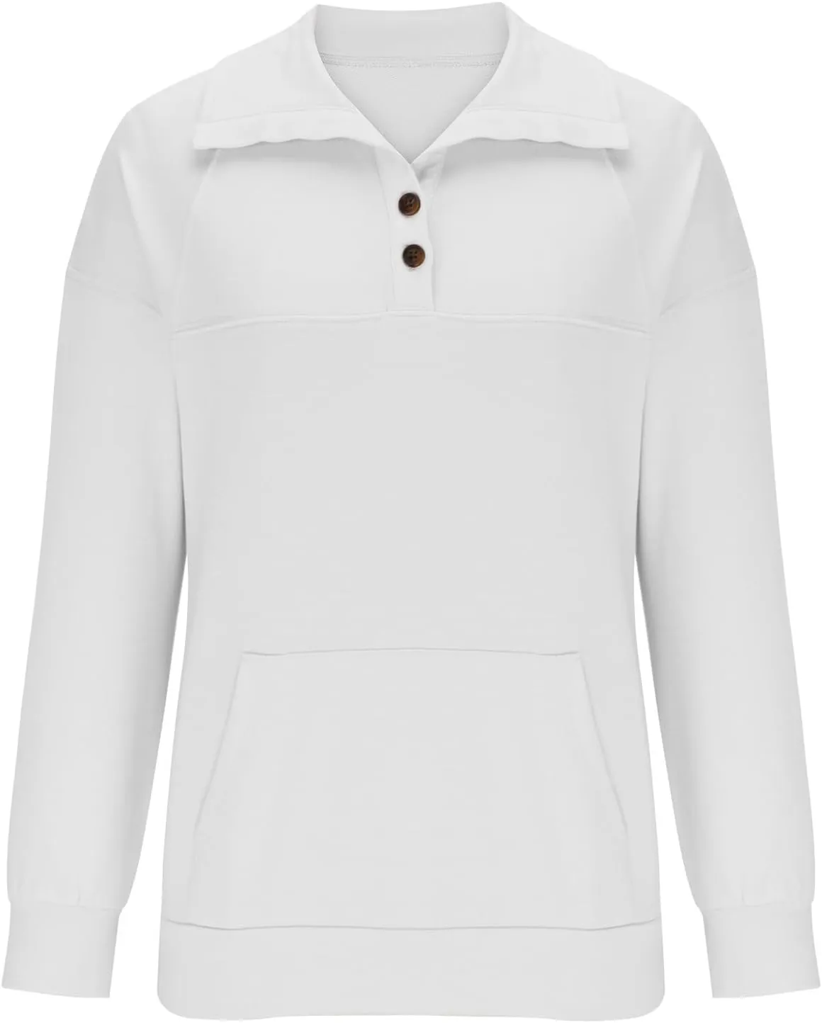 Women Fall Winter Sweatshirts Solid Color Hoodies with Kangaroo Pockets Loose Fit Long Sleeve Tops Pullover Blouse