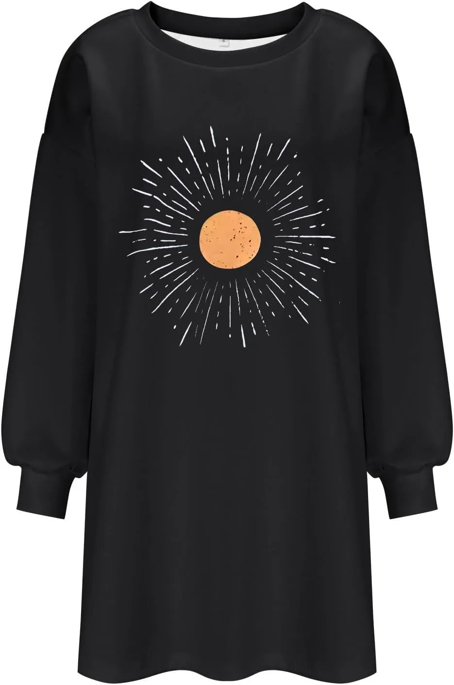 Women Oversized Striped Crewneck Sweatshirt Women's Large Round Neck Sports Oversize Lantern Sleeve Pullover