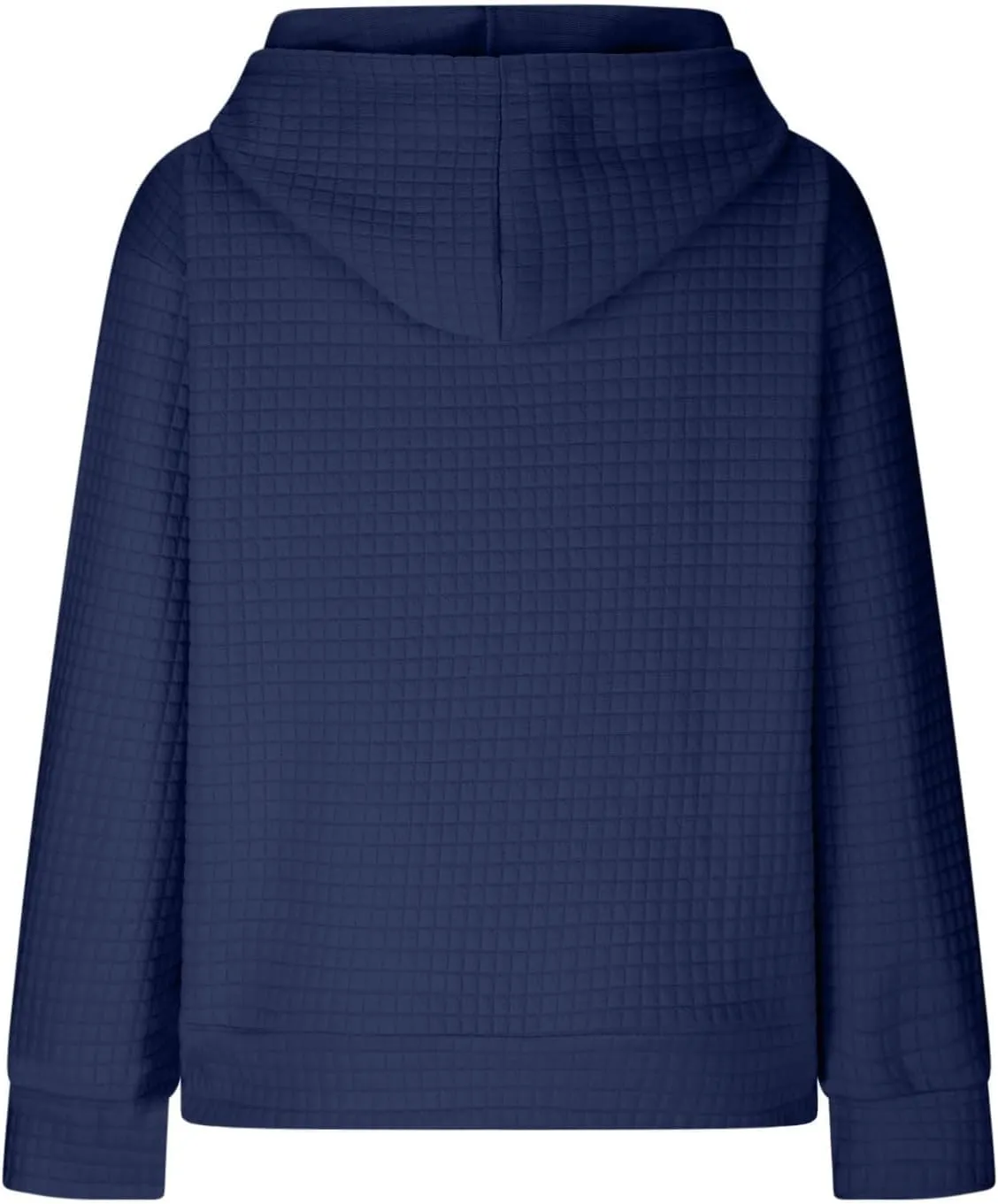 Women Waffle Plaid Knit Y2K Hoodie Drawstring Lightweight Oversized Sweatshirt Comfy Cute Pullover Streetwear Hoodies
