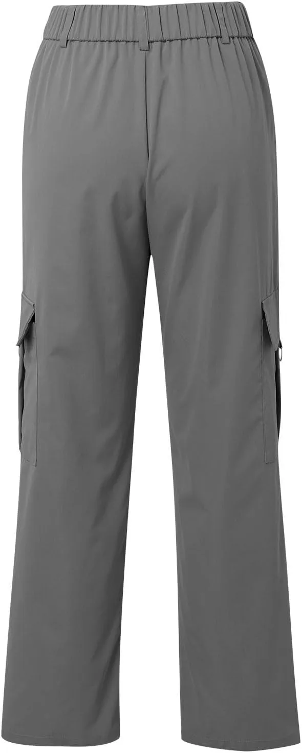Womens Cargo Pants with Pockets Casual Fleece Baggy Sweatpants High Waisted Joggers Leggings for Women
