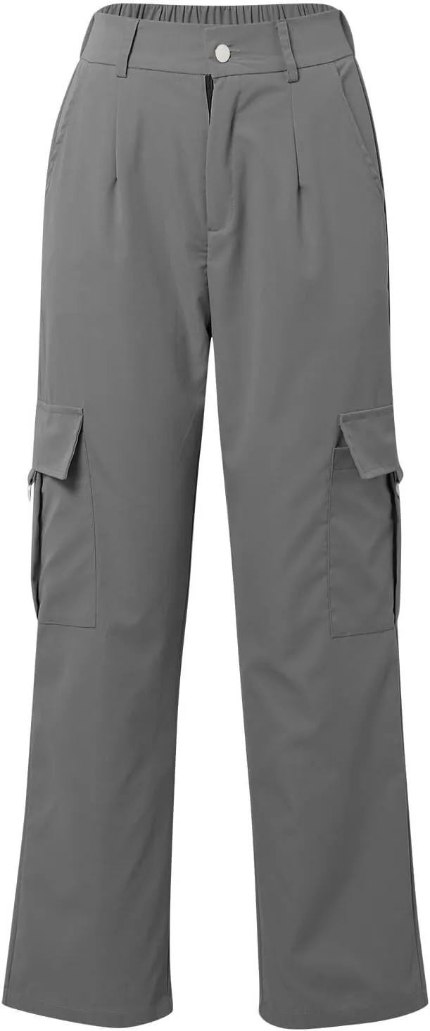 Womens Cargo Pants with Pockets Casual Fleece Baggy Sweatpants High Waisted Joggers Leggings for Women