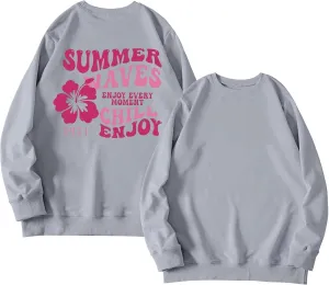 Womens Casual Crewneck Sweatshirt Side Split Tie Dye Textured Print Women's Hoodless Fall outfits Clothes Thumb