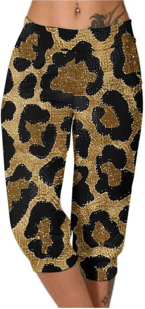 Womens Cropped Capris Cargo Joggers Pants Stretch Camouflage Sweatpants Workout Athletic Yoga Pants Summer Trousers