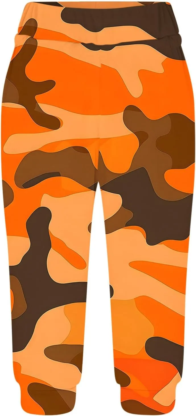 Womens Cropped Capris Cargo Joggers Pants Stretch Camouflage Sweatpants Workout Athletic Yoga Pants Summer Trousers