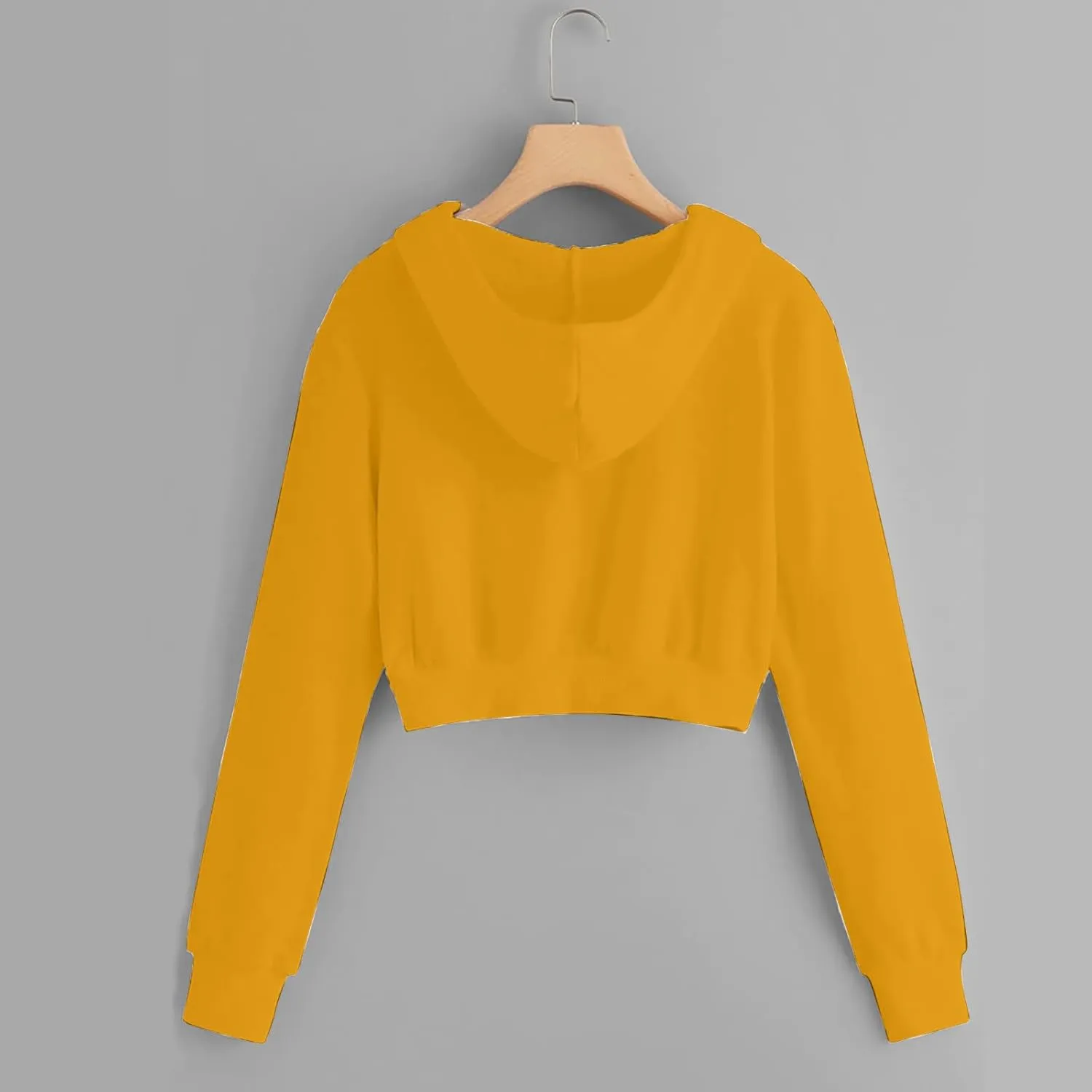 Womens Cropped Zip Up Hoodies Long Sleeve Sweatshirt Jacket with Hood Trendy Y2K Crop Tops Teen Girls Clothes 2024