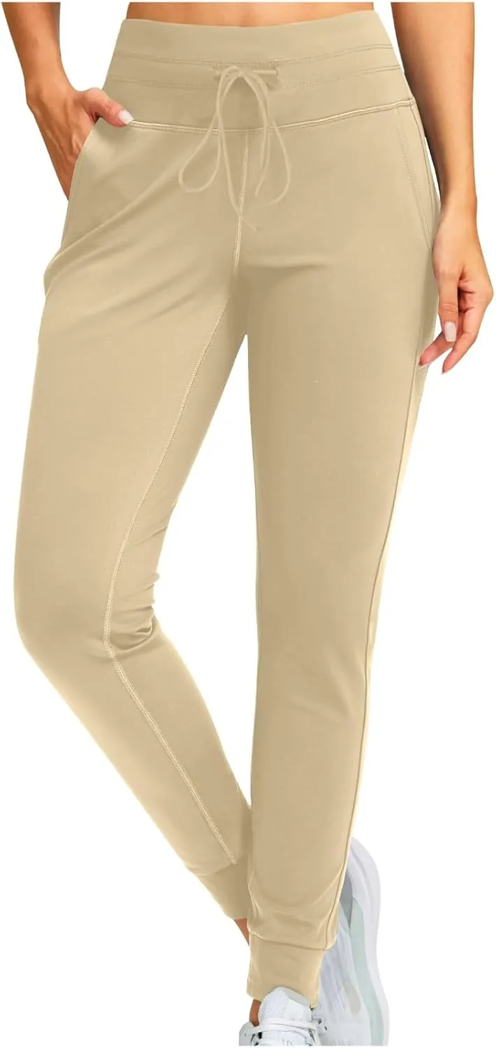 Women's Fleece Lined Joggers Drawstring High Waisted Sweatpants Winter Warm Thermal Running Pant with Pocket