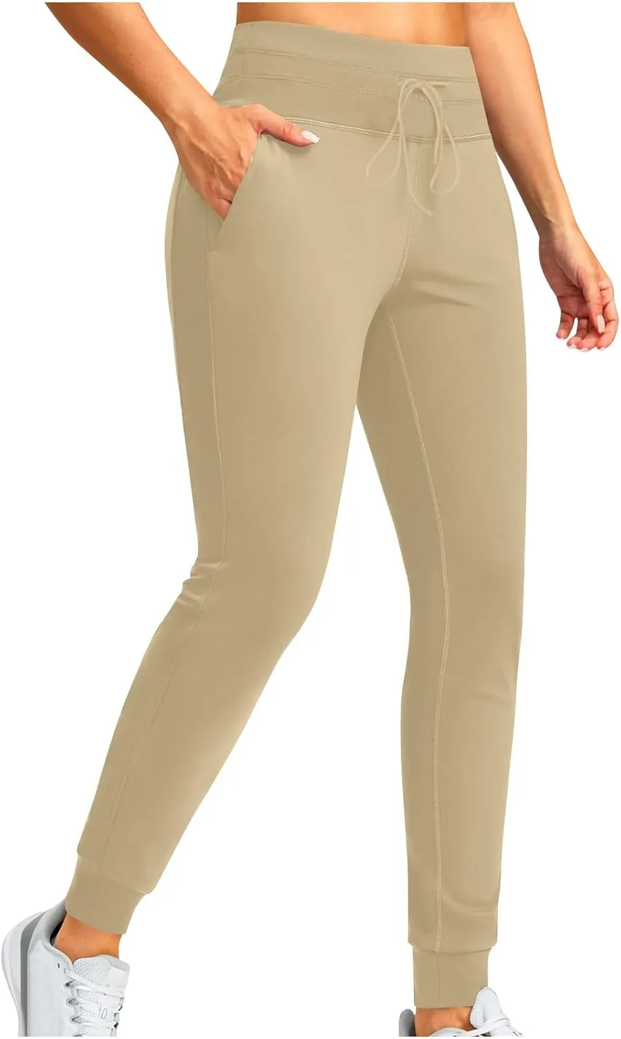 Women's Fleece Lined Joggers Drawstring High Waisted Sweatpants Winter Warm Thermal Running Pant with Pocket