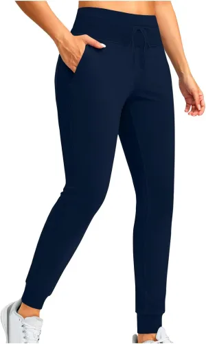 Women's Fleece Lined Joggers Drawstring High Waisted Sweatpants Winter Warm Thermal Running Pant with Pocket
