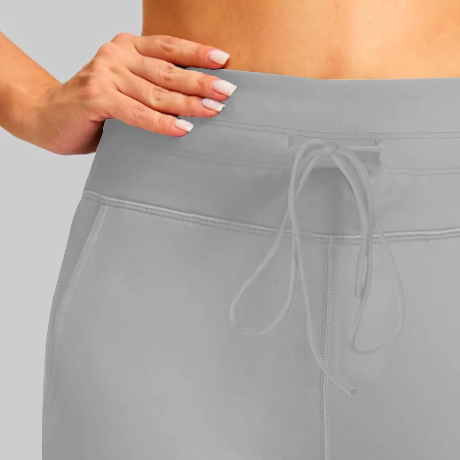 Womens Fleece Lined Joggers High Waisted Slim Fit Winter Warm Sweatpants Drawstring Yoga Hiking Pants with Pockets