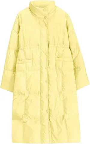 Womens Lightweight Quilted Jackets Long Puffer Down Jacket with Pockets Thickened Warm Quilted Winter Coat Outerwear