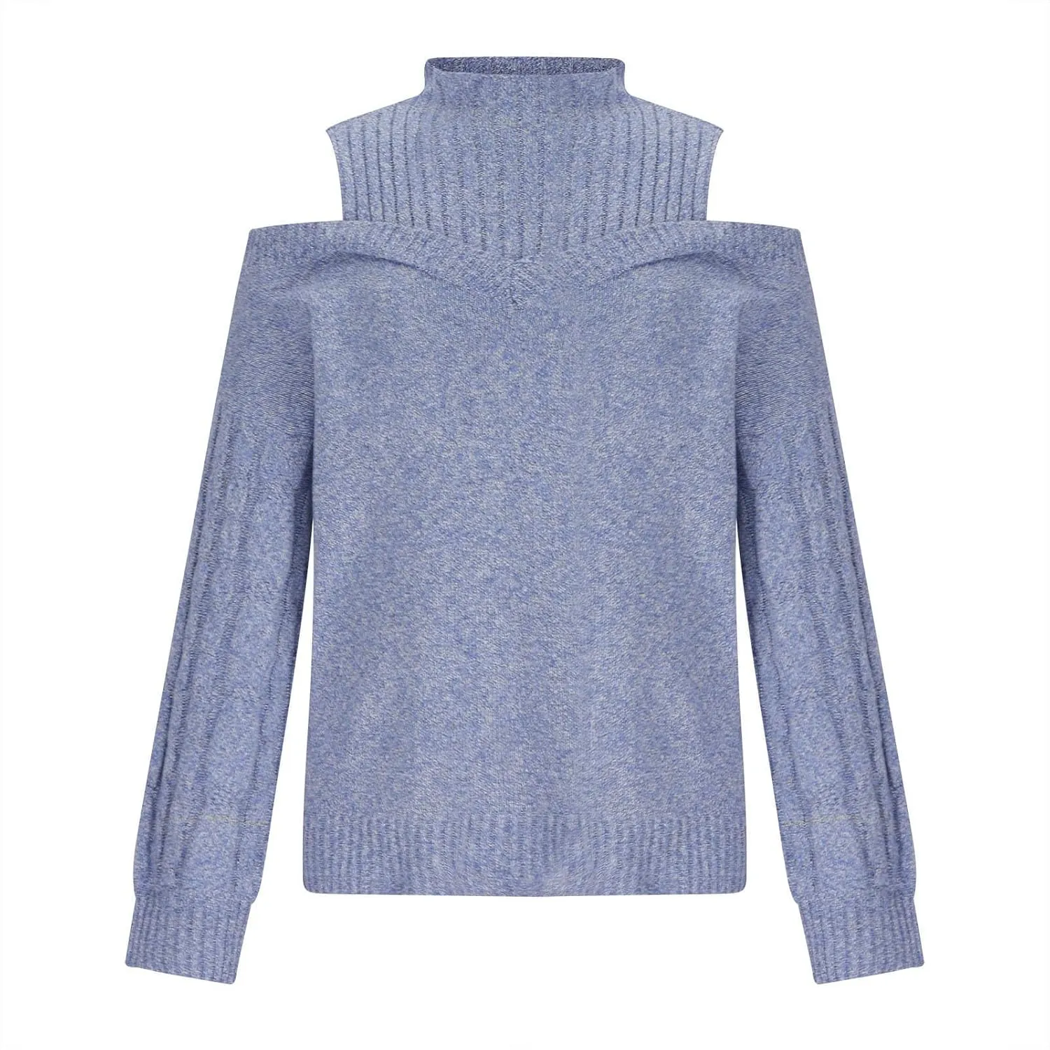 Womens Off The Shoulder Oversized Sweaters Fall Winter Turtleneck Cold Shoulder Long Sleeve Chunky Knit Sweater Tops