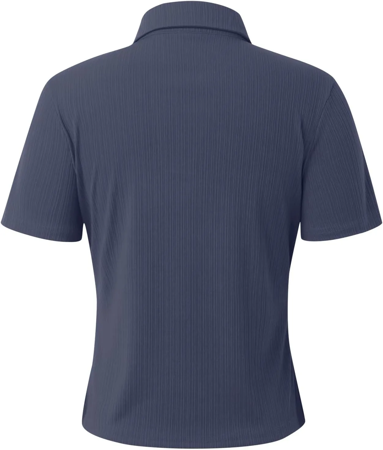 Womens Polo Shirts Fashion Short Sleeve V Neck T Shirt Slim Fitted Ribbed Knit Casual Tee Tops Summer Business Tshirt