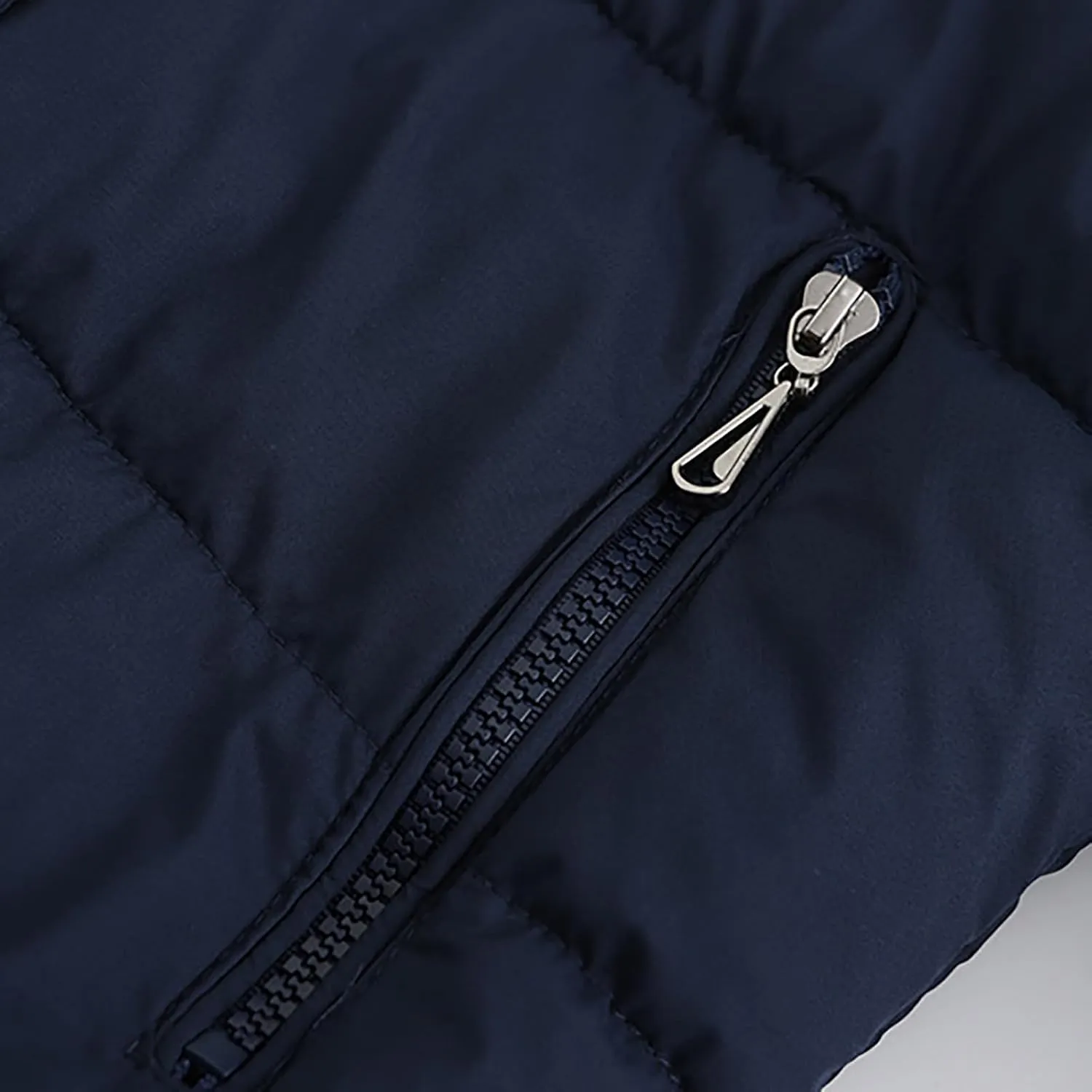 Women's Puffer Jacket Warm Thickened Zip Up Crop Down Jacket Quilted Parkas Faux Fur Removable Hood Outerwear Pockets