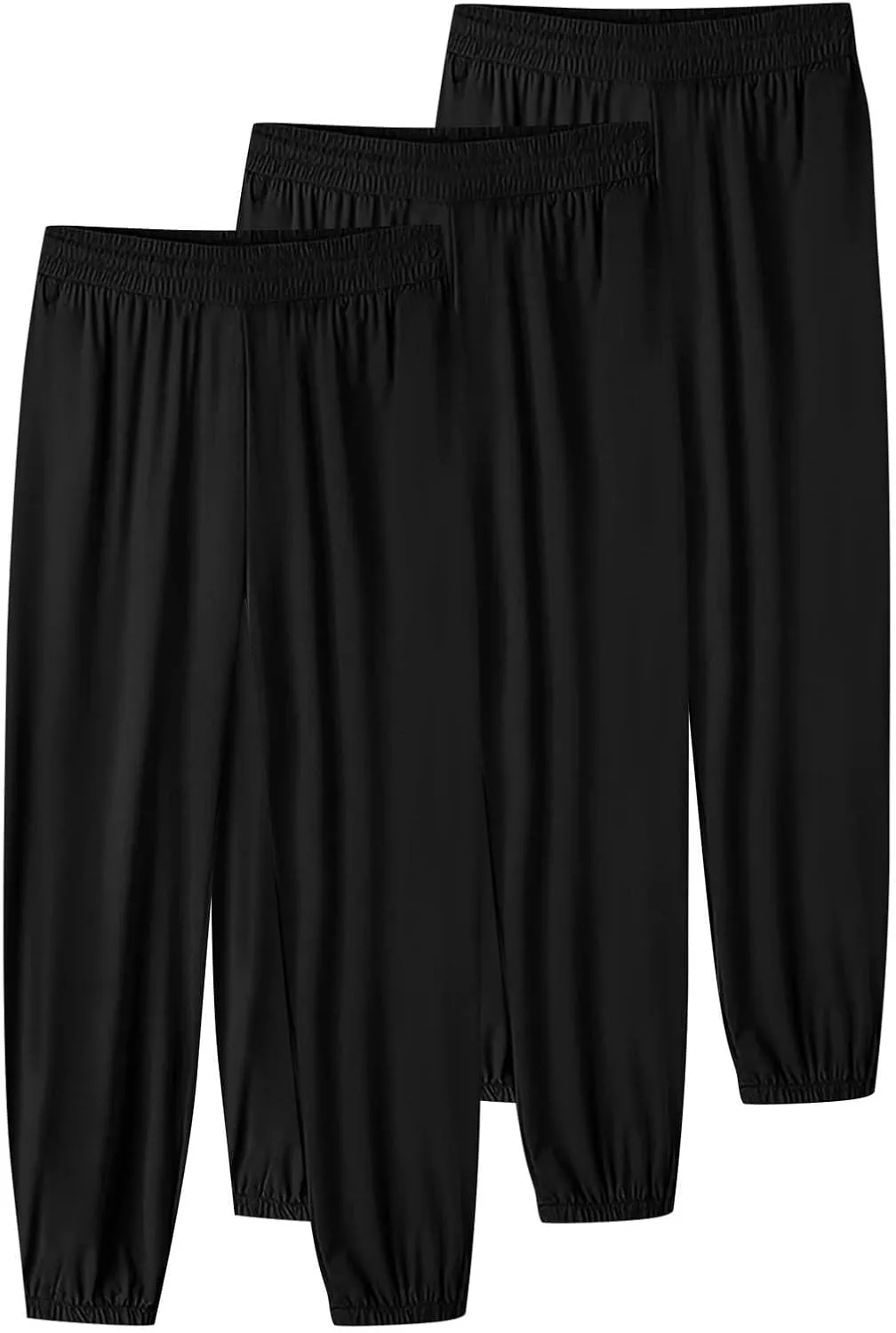 Women's Quick-Drying Sweatpants Summer Ice Silk Trousers Breathable Sports Stretch Straight Pants with Pockets