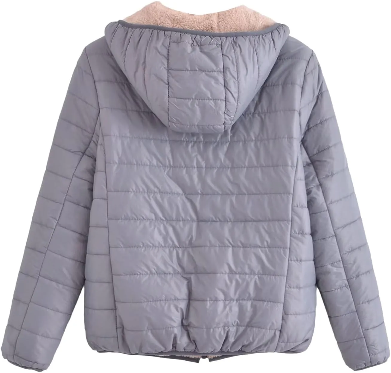 Women's Quilted Winter Coats 2024 Winter Short Hooded Warm Padded Puffer Jacket Fleece Lined Down Jacket with Pockets