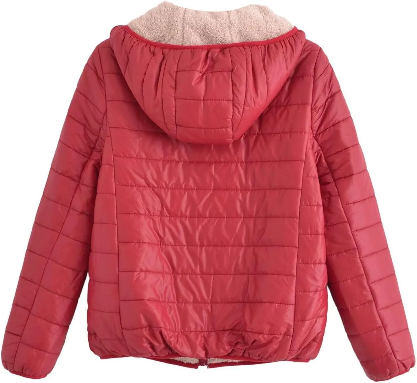 Women's Quilted Winter Coats Winter Short Hooded Warm Padded Fleece Lined Puffer Jackets Down Jackets with Pockets