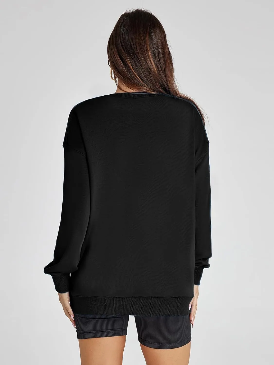 Women's Sweatshirt Casual Crew Neck Sweatshirts Loose Fit Long Sleeve Pullover Tops with Pockets