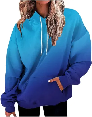 Womens Sweatshirts Hoodies Crewneck Oversized Pullover Sweaters Tie Dye Comfy Fall Outfits 2023 Y2k Clothes