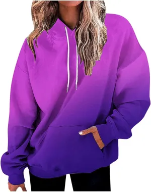Womens Sweatshirts Hoodies Crewneck Oversized Pullover Sweaters Tie Dye Comfy Fall Outfits 2023 Y2k Clothes