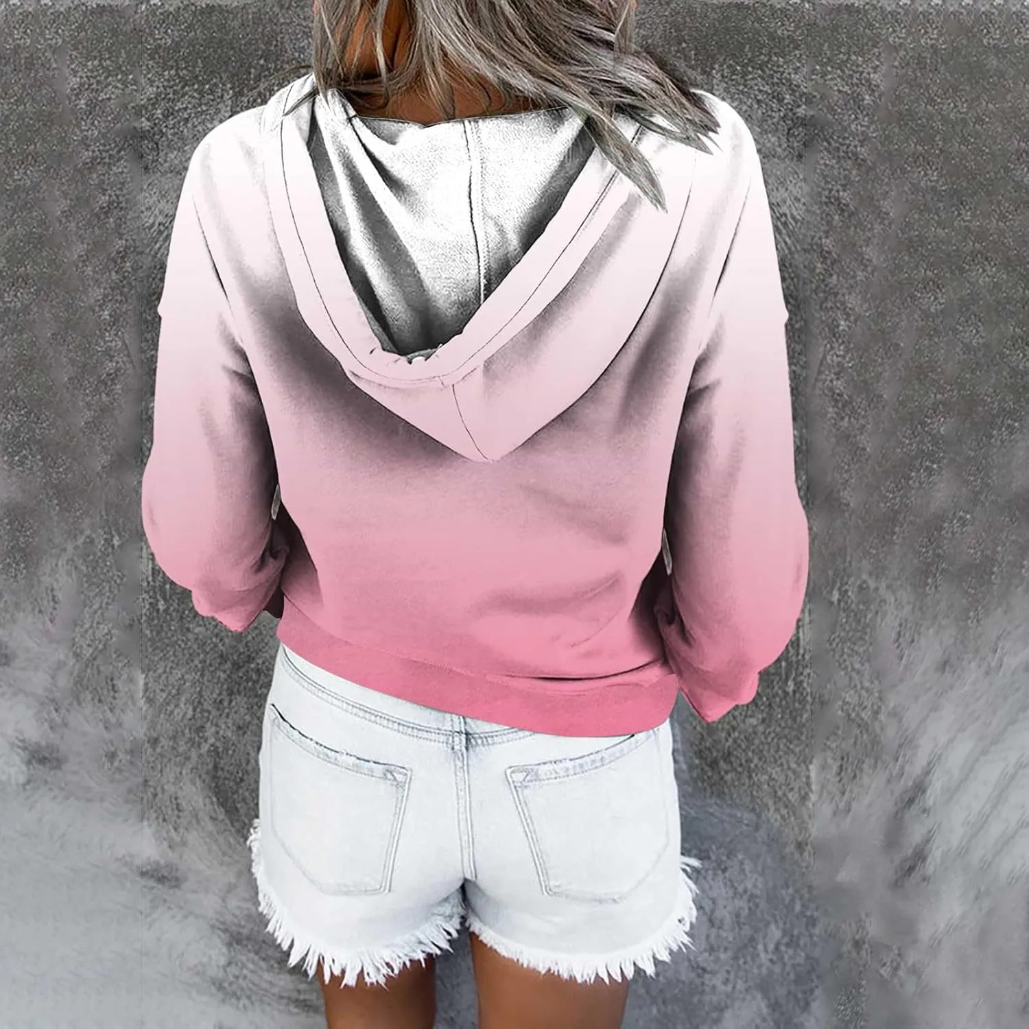 Womens Tie Dye Sweatshirts Drawstring Lightweight 2023 Fall Shirts Trendy Pullover Hoodies with Kangaroo Pockets