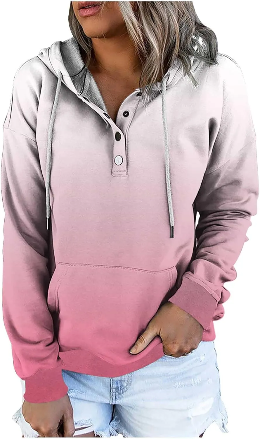 Womens Tie Dye Sweatshirts Drawstring Lightweight 2023 Fall Shirts Trendy Pullover Hoodies with Kangaroo Pockets