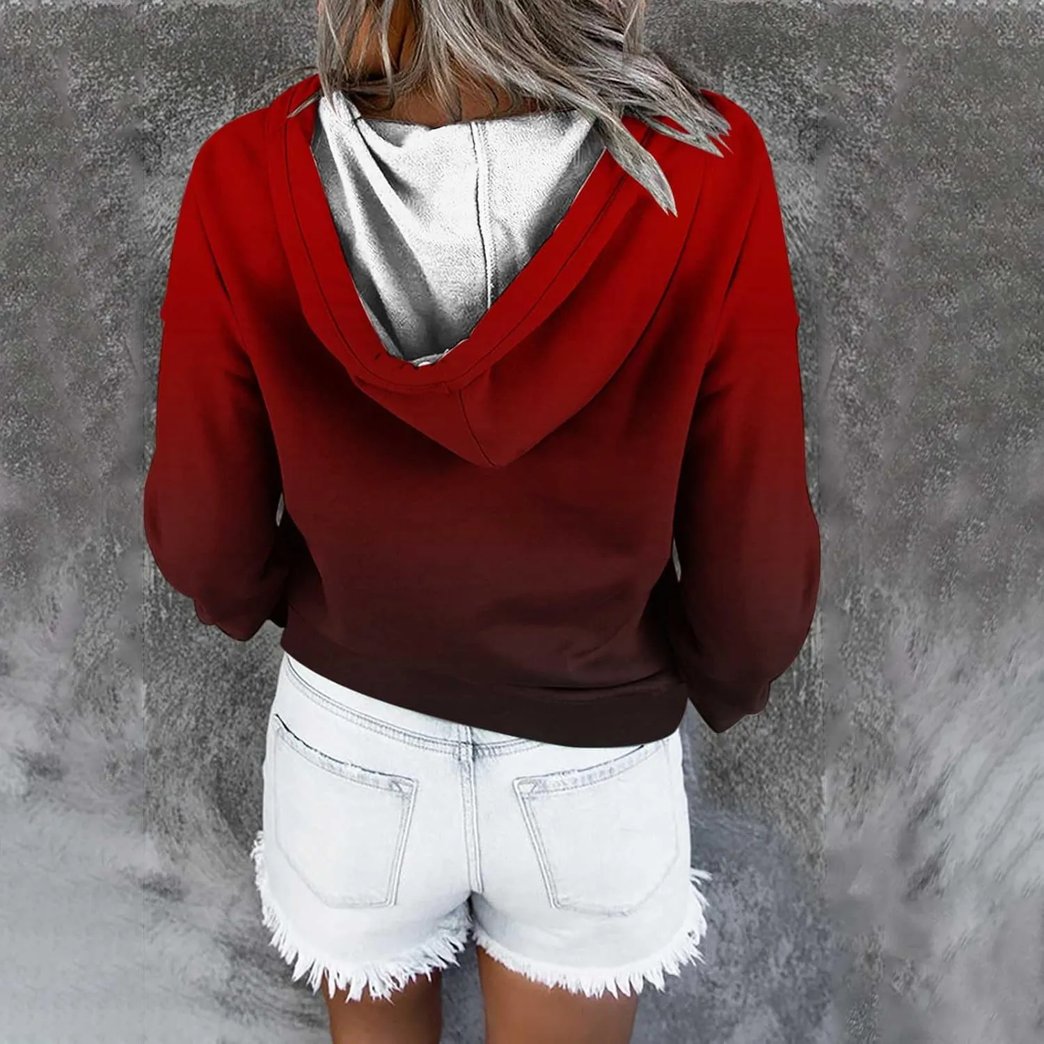 Womens Tie Dye Sweatshirts Drawstring Lightweight 2023 Fall Shirts Trendy Pullover Hoodies with Kangaroo Pockets