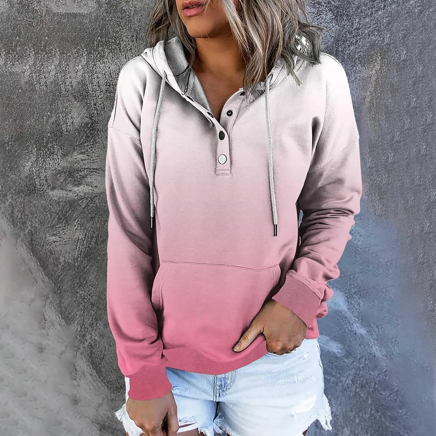 Womens Tie Dye Sweatshirts Drawstring Lightweight 2023 Fall Shirts Trendy Pullover Hoodies with Kangaroo Pockets