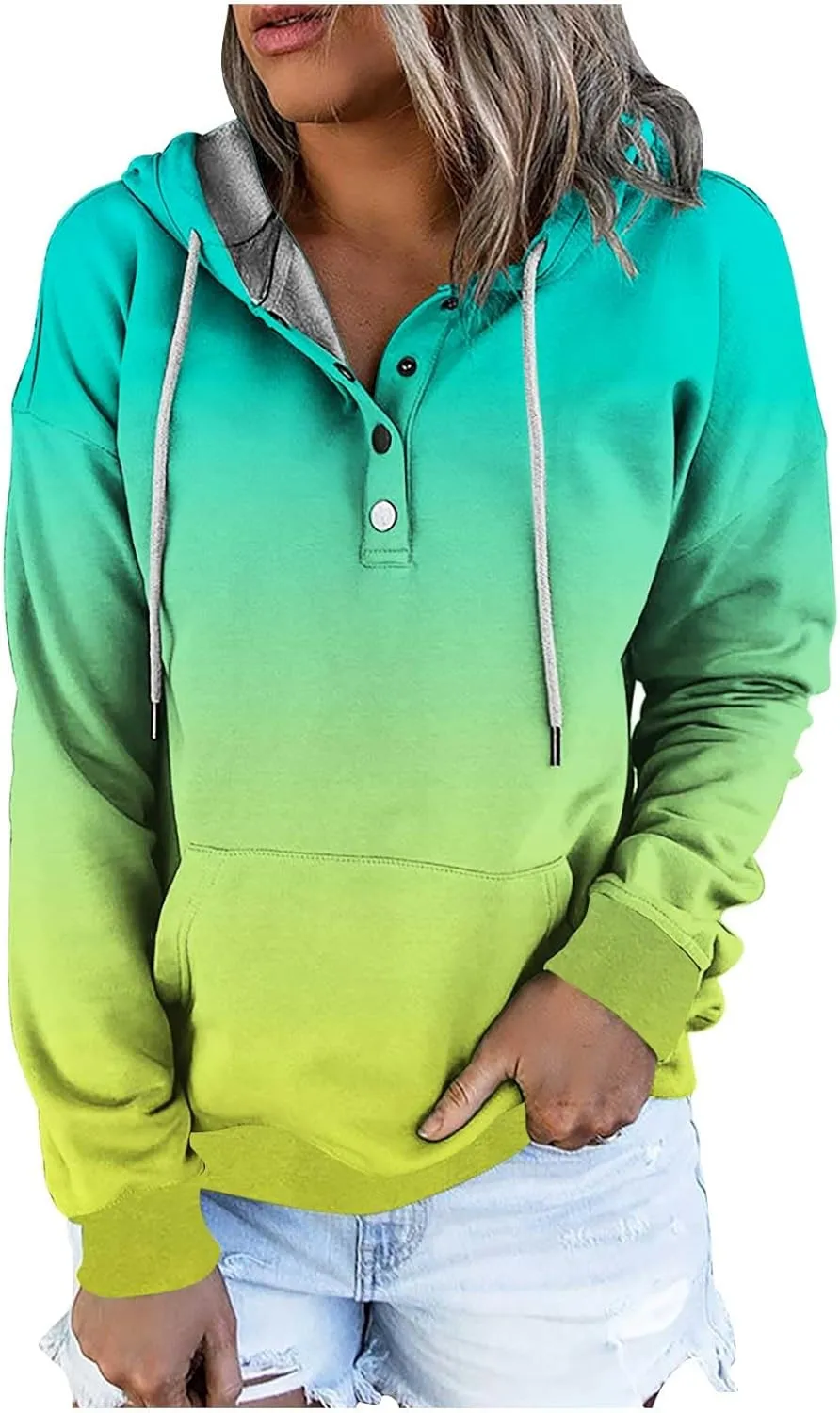Womens Tie Dye Sweatshirts Drawstring Lightweight 2023 Fall Shirts Trendy Pullover Hoodies with Kangaroo Pockets