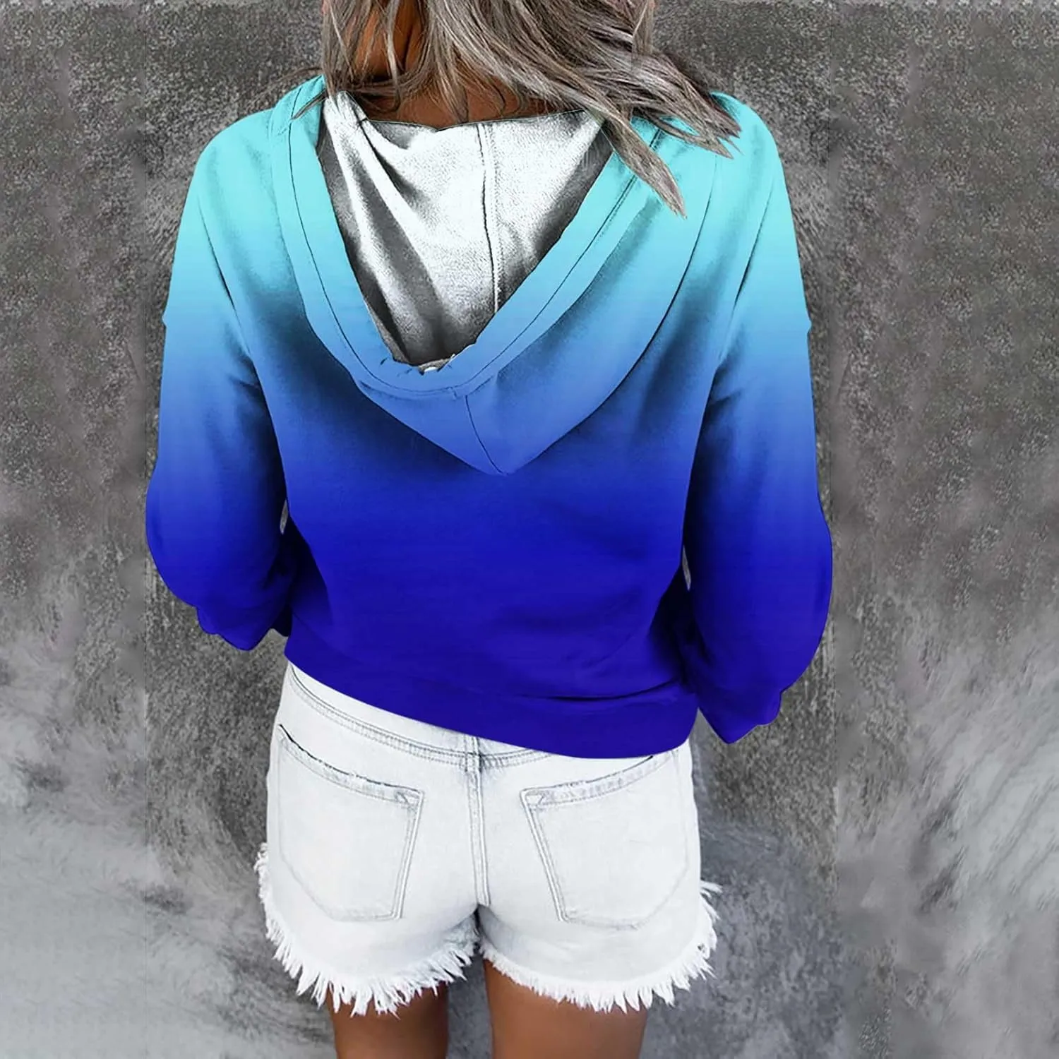 Womens Tie Dye Sweatshirts Drawstring Lightweight 2023 Fall Shirts Trendy Pullover Hoodies with Kangaroo Pockets