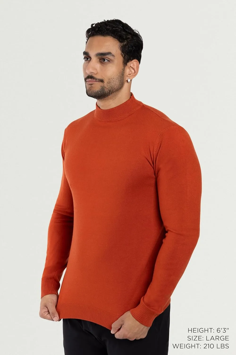 X RAY Mens Mock Neck Sweater, Soft Slim Fit Pullover Top, Basic Mock Neck Sweater for Men
