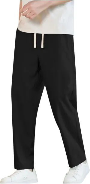 Xiaojmake Casual Sweat Pants for Men Cotton Japanese Pants Elastic Waist Comfy Beach Yoga Running Trousers Summer Joggers