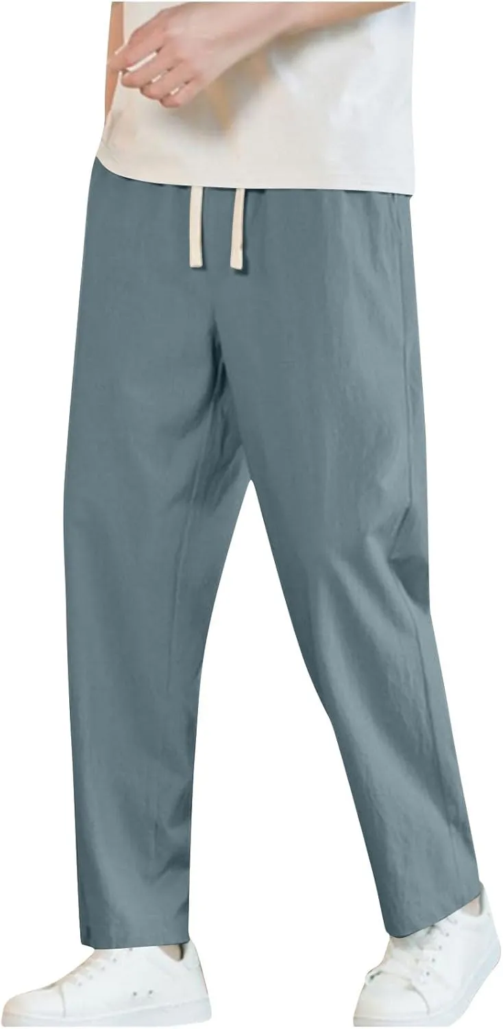 Xiaojmake Casual Sweat Pants for Men Cotton Japanese Pants Elastic Waist Comfy Beach Yoga Running Trousers Summer Joggers
