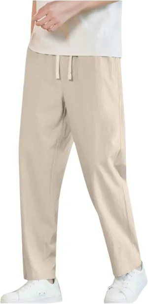 Xiaojmake Casual Sweat Pants for Men Cotton Japanese Pants Elastic Waist Comfy Beach Yoga Running Trousers Summer Joggers