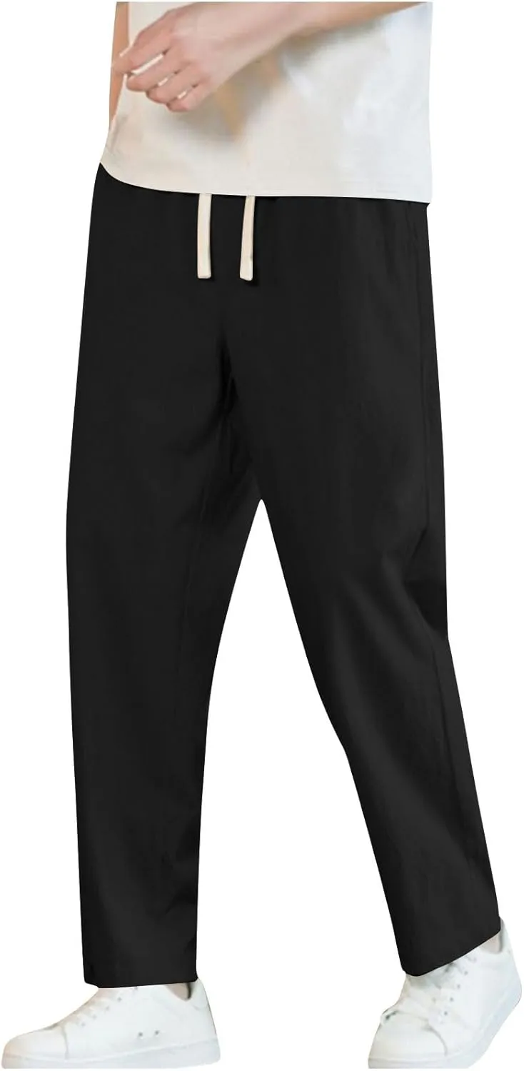 Xiaojmake Casual Sweat Pants for Men Cotton Japanese Pants Elastic Waist Comfy Beach Yoga Running Trousers Summer Joggers