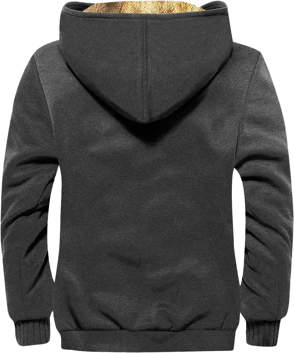 XIAXOGOOL Jackets For Men Oversized Thick Sherpa Lined Zipper Fleece Hoodie Sweatshirt Winter Warm Jacket Coat