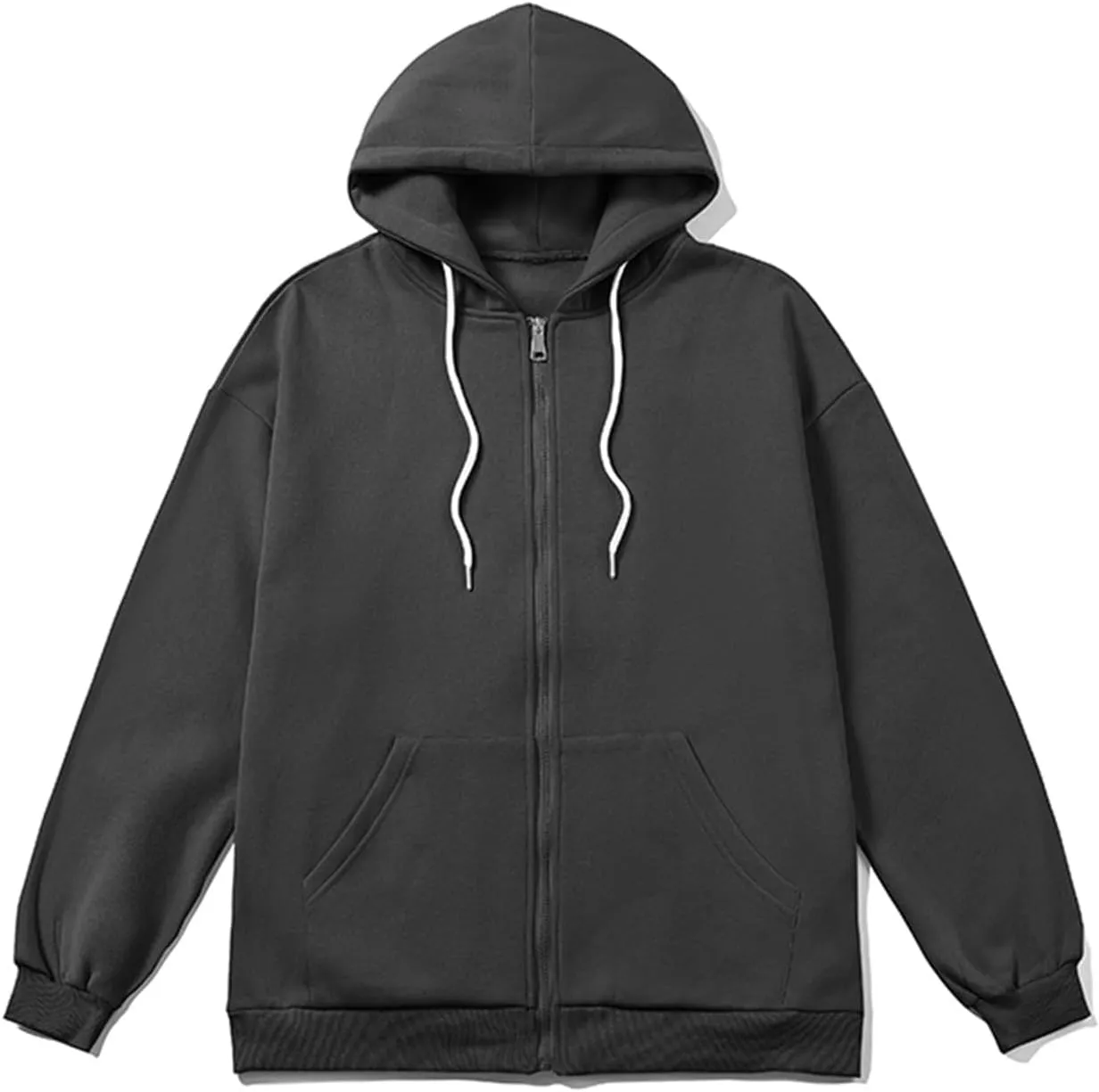 XIAXOGOOL Mens Zip Up Hoodies Sweatshirt Women Unisex Soild Basic Hooded Sweatshirt Couple Fleece Jacket Outwear With Pocket